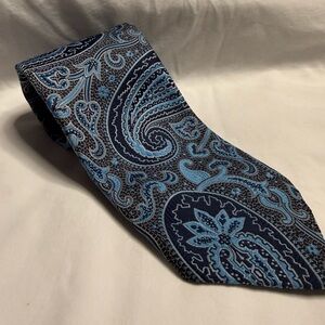 Sears Navy and Light Blue Paisley Tie
